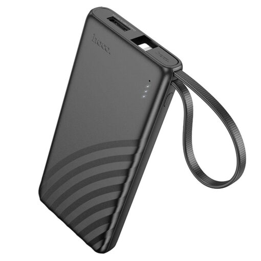 HOCO Powerbank 5000 mAh mit integriertem Lightning 2A Kabel J129 schwarz