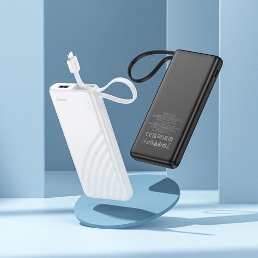 HOCO Powerbank 5000 mAh mit integriertem Lightning 2A Kabel J129 schwarz – Bild 5