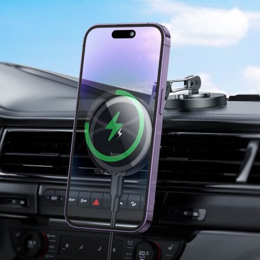 EOL HOCO Induktions-Autohalter für das Armaturenbrett kompatibel mit MagSafe 15W HW26 schwarz – Bild 5