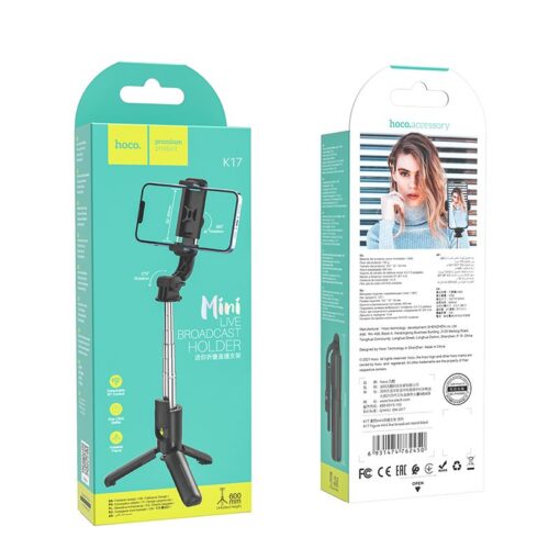 HOCO Selfie Stick Tripod wireless Pilot Figure K17 schwarz – Bild 10