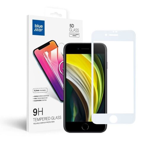 Panzerglas Blue Star 5D - APP IPHO 8/SE 2020 (full glue) weiß