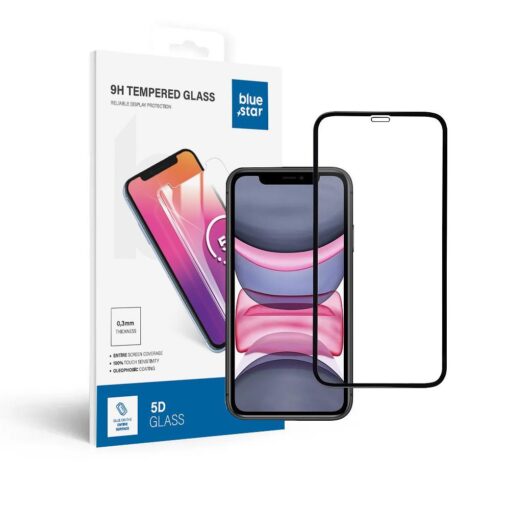Panzerglas Blue Star 5D - APP IPHO Xr/11 (full glue) schwarz