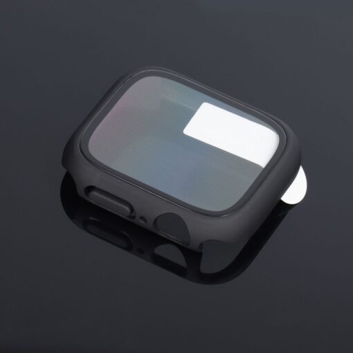 Bestsuit Flexible Handyhülle mit Gehärtetem Glas für Apple Watch Serie 7/8/9-41mm - graphit – Bild 4