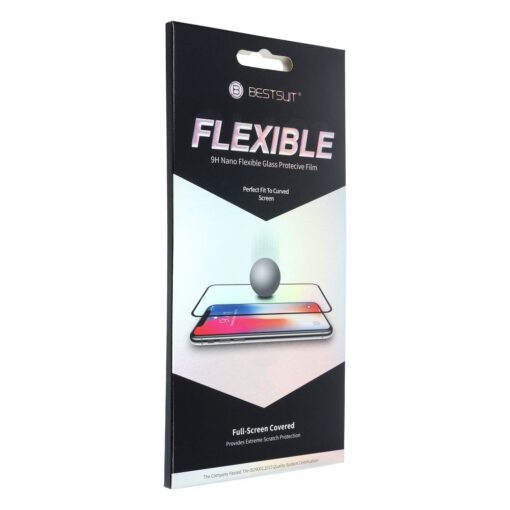 Hybrid Flexible Glas Bestsuit 5D Full Glue - APP IPHONE 12 mini schwarz – Bild 3