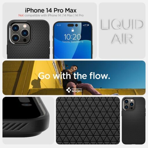 SPIGEN Liquid Air Handyhülle für IPHONE 14 PRO MAX mattschwarz – Bild 12