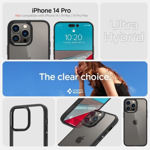 SPIGEN Ultra Hybrid Handyhülle für IPHONE 14 PRO mattschwarz – Bild 9
