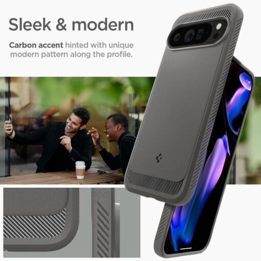 Case SPIGEN case RUGGED ARMOR for GOOGLE Pixel 9 Pro XL marble grey – Bild 13