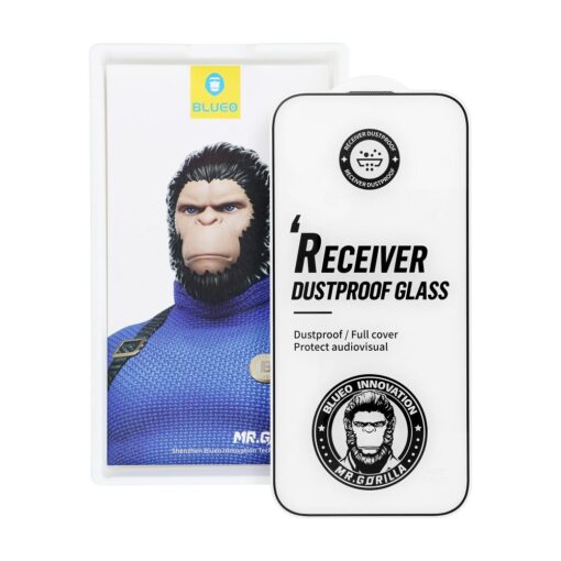 Mr. Monkey Gehärtetes Glas 5D Gehärtetes Glas - Apple iPhone 16 Pro schwarz (stark staubdicht) – Bild 3