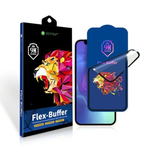 Bestsuit Flex-Buffer 5D Hybrid Glas mit antimikrobieller Beschichtung Biomaster für iPhone 12 mini schwarz