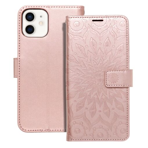 MEZZO Book Case für IPHONE 12 / 12 PRO Mandala gold rosa