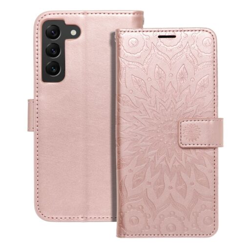 MEZZO Book Case für SAMSUNG S22 Mandala gold rosa