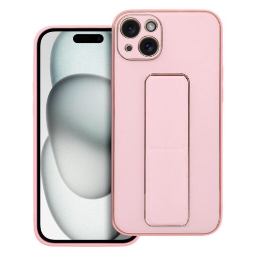LEATHER Case Kickstand für IPHONE 15 PLUS pink – Bild 12