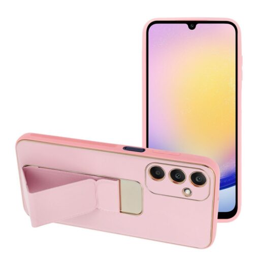 LEATHER Case Kickstand für SAMSUNG Galaxy A25 5G pink