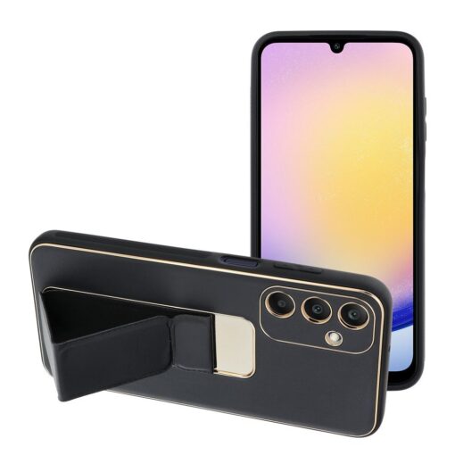 LEATHER Case Kickstand für SAMSUNG Galaxy A25 5G schwarz