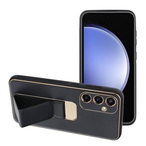 LEATHER Case Kickstand für SAMSUNG Galaxy S24 FE schwarz