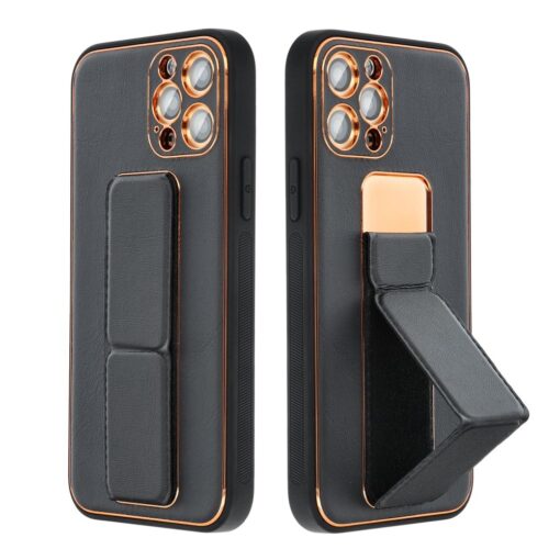 LEATHER Case Kickstand für SAMSUNG Galaxy S24 FE schwarz – Bild 3