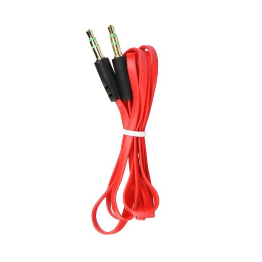 Kabel AUX JACK STEREO 3,5mm rot 1m flach