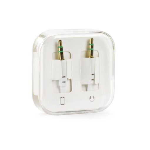 Kabel AUX JACK STEREO 3,5mm weiß 1m flach