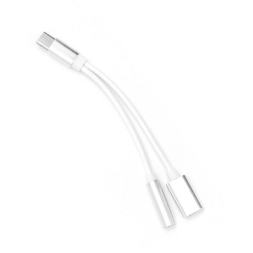 Adapter HF/audio + charging Typ C - Jack 3,5mm weiß