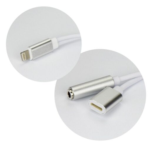 Adapter HF/audio + Laden Ipho7 do Jack 3,5mm silber – Bild 3
