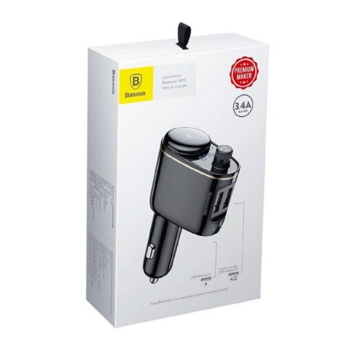 BASEUS Autoladegerät 2 x USB A + FM-Transmitter BT 3.4A S-06 CCHC000001 schwarz – Bild 8