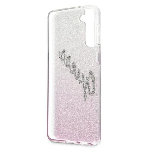 Original GUESS Case GUHCS21MPCUGLSPI für Samsung S21 Plus (Glitter Gradient Script / pink) – Bild 8