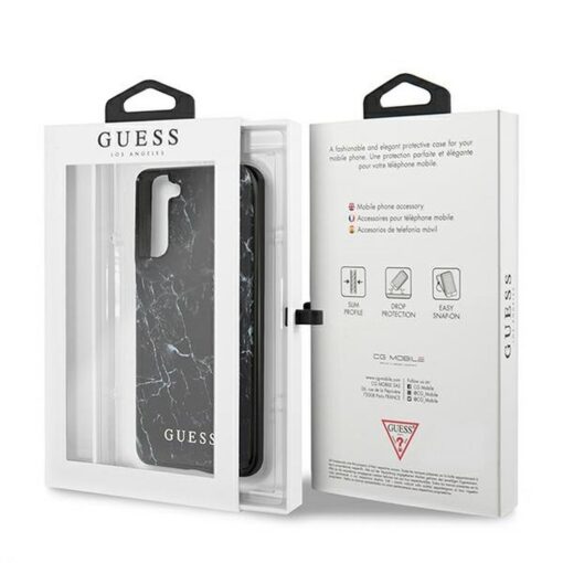 Original GUESS Case GUHCS21MPCUMABK für Samsung S21 Plus (Marmor / schwarz) – Bild 7