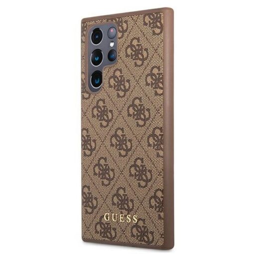Etui GUESS Hardcase GUHCS22LG4GFBR Samsung S22 Ultra (4G Metal Gold Logo / braun) – Bild 3