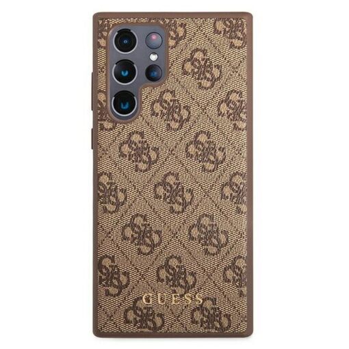 Etui GUESS Hardcase GUHCS22LG4GFBR Samsung S22 Ultra (4G Metal Gold Logo / braun) – Bild 4