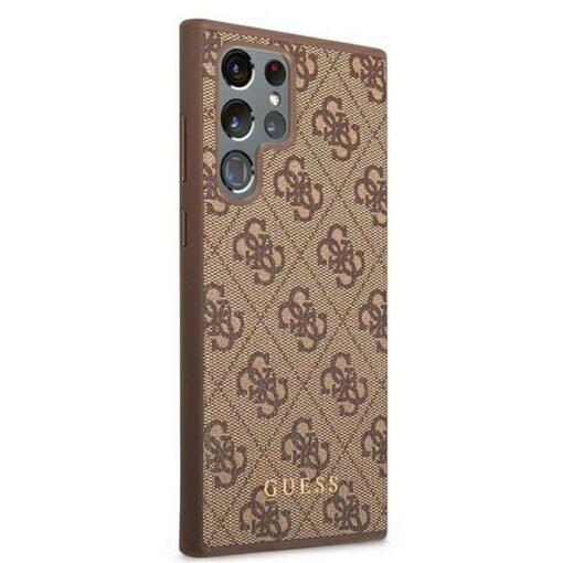 Etui GUESS Hardcase GUHCS22LG4GFBR Samsung S22 Ultra (4G Metal Gold Logo / braun) – Bild 5