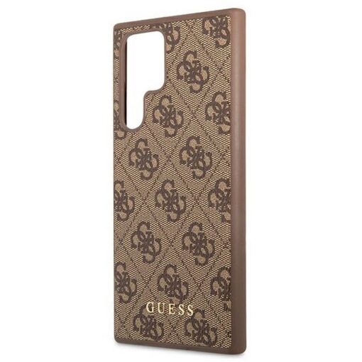 Etui GUESS Hardcase GUHCS22LG4GFBR Samsung S22 Ultra (4G Metal Gold Logo / braun) – Bild 7