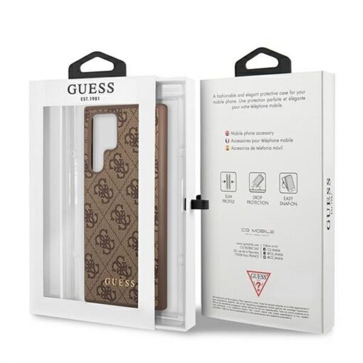 Etui GUESS Hardcase GUHCS22LG4GFBR Samsung S22 Ultra (4G Metal Gold Logo / braun) – Bild 9
