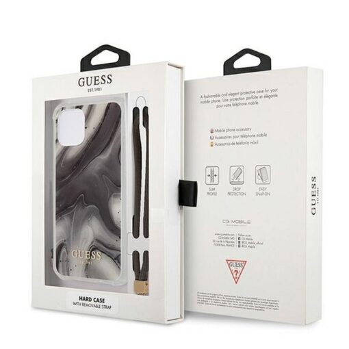 Original GUESS Case GUHCP12SKSMAGR für iPhone 12 MINI (Marmor Kollektion / grau) – Bild 9