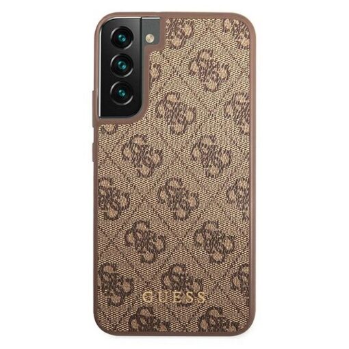 Etui GUESS Hardcase GUHCS22SG4GFBR Samsung S22 (4G Metal Gold Logo / braun) – Bild 4