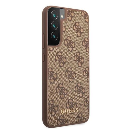 Etui GUESS Hardcase GUHCS22SG4GFBR Samsung S22 (4G Metal Gold Logo / braun) – Bild 5