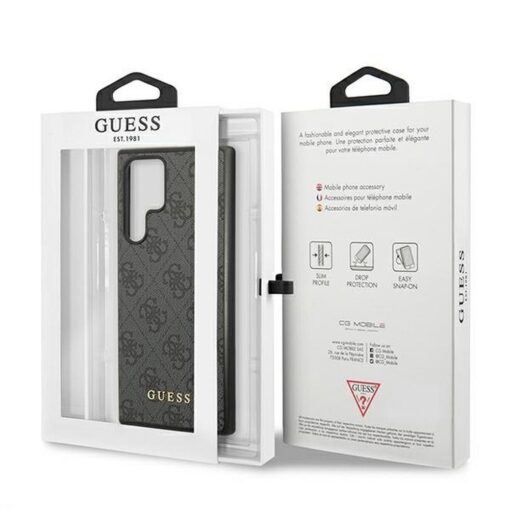 Etui GUESS Hardcase GUHCS22LG4GFGR Samsung S22 Ultra (4G Metal Gold Logo / grau) – Bild 9