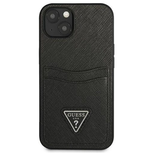 Echtes GUESS Case GUHCP13SPSATPK für iPhone 13 MINI (Saffiano Double Card Triangle / schwarz) – Bild 4
