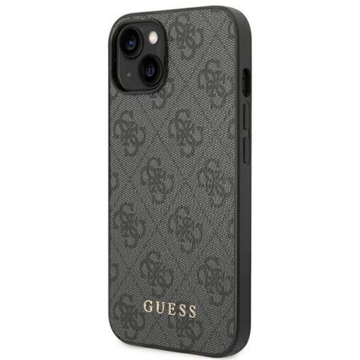 Original GUESS Case GUHCP14SG4GFGR für iPhone 14 (4G Gold Logo / Grau) – Bild 3