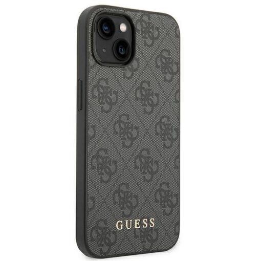 Original GUESS Case GUHCP14SG4GFGR für iPhone 14 (4G Gold Logo / Grau) – Bild 5