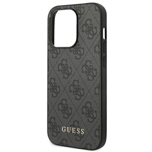 Original GUESS Case GUHCP14LG4GFGR für iPhone 14 PRO (4G Gold Logo / Grau) – Bild 7
