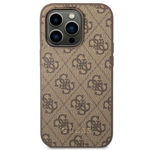 Echtes GUESS Case GUHCP14LG4GFBR für iPhone 14 PRO (4G Gold Logo / Braun) – Bild 4