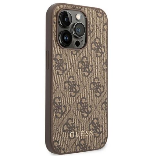 Echtes GUESS Case GUHCP14LG4GFBR für iPhone 14 PRO (4G Gold Logo / Braun) – Bild 5