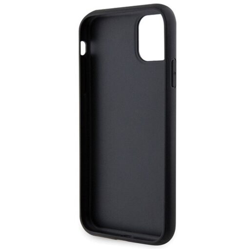 GUESS case for IPHONE 11 GUHCN61P4TDSCPK (Leather Metal Logo Strass Crossbody) black – Bild 3