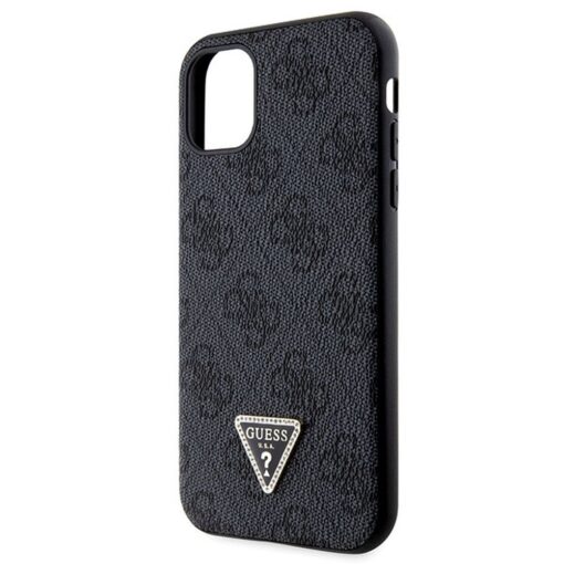 GUESS case for IPHONE 11 GUHCN61P4TDSCPK (Leather Metal Logo Strass Crossbody) black – Bild 4