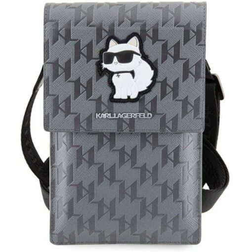 Karl Lagerfeld KLWBSAKHPCG Universal Handytasche (Saffiano Mono Choupette / Silber) – Bild 3