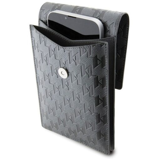 Karl Lagerfeld KLWBSAKHPCG Universal Handytasche (Saffiano Mono Choupette / Silber) – Bild 5
