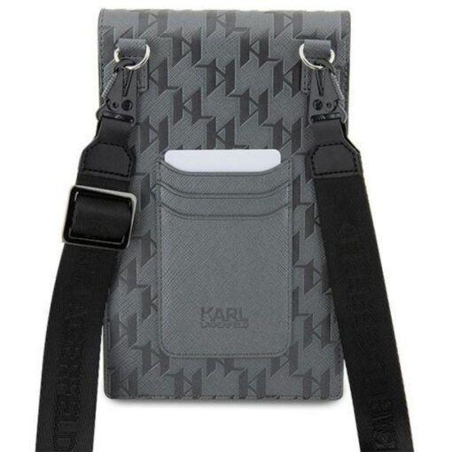 Karl Lagerfeld KLWBSAKHPCG Universal Handytasche (Saffiano Mono Choupette / Silber) – Bild 6