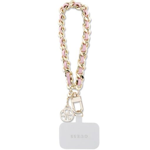 GUESS Handschlaufe GUOUCHSAMC4P (Saffiano Kettenschlaufe 4G Charm) rosa