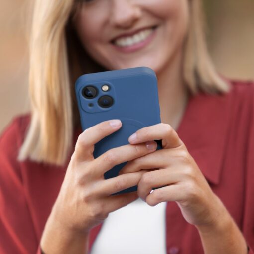 SILICONE MAG COVER kompatibel mit MagSafe für IPHONE 12 Mini blau – Bild 3