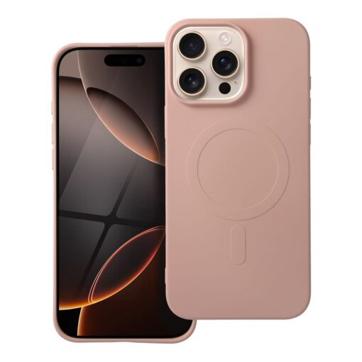 SILICONE MAG COVER (großes Loch) kompatibel mit MagSafe für IPHONE 16 Pro Max rosa